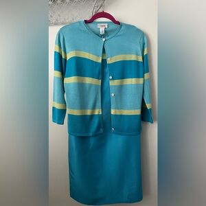 Talbots Women’s 100% Silk Sheath Dress w Cardigan Size 6